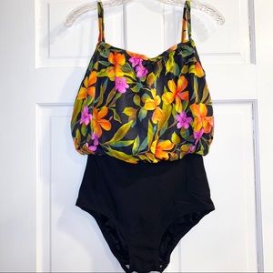 NWT Vintage Sirena Floral One Piece Bathing Suit